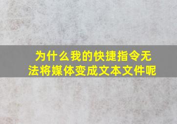 为什么我的快捷指令无法将媒体变成文本文件呢