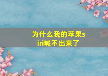 为什么我的苹果siri喊不出来了