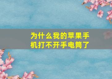 为什么我的苹果手机打不开手电筒了