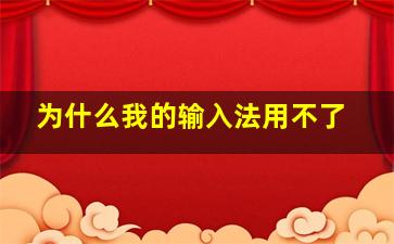 为什么我的输入法用不了