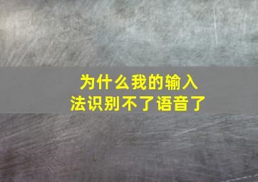 为什么我的输入法识别不了语音了