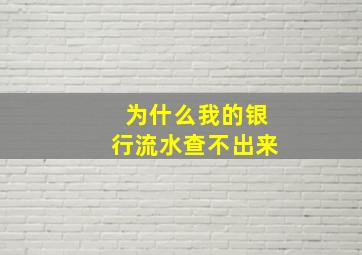 为什么我的银行流水查不出来