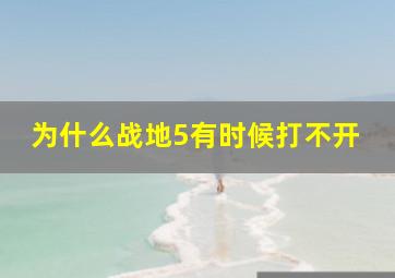 为什么战地5有时候打不开