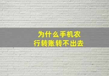 为什么手机农行转账转不出去