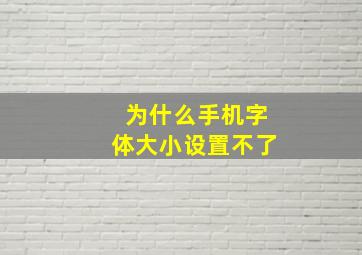 为什么手机字体大小设置不了