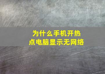 为什么手机开热点电脑显示无网络