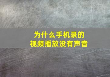 为什么手机录的视频播放没有声音