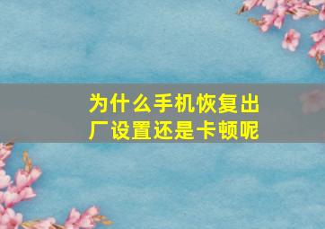 为什么手机恢复出厂设置还是卡顿呢