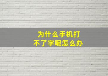 为什么手机打不了字呢怎么办