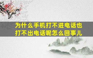 为什么手机打不进电话也打不出电话呢怎么回事儿