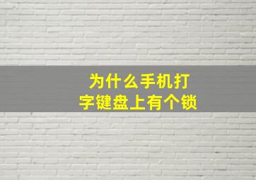 为什么手机打字键盘上有个锁