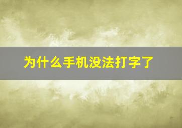 为什么手机没法打字了