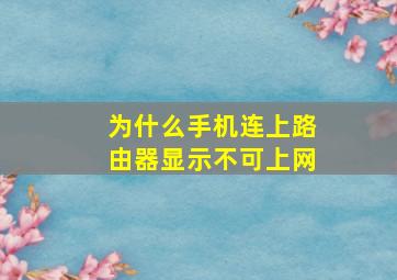 为什么手机连上路由器显示不可上网