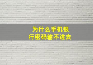 为什么手机银行密码输不进去