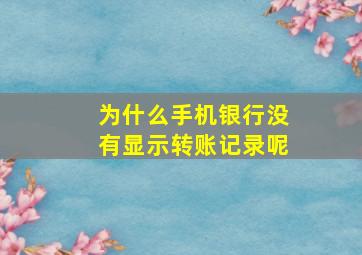 为什么手机银行没有显示转账记录呢