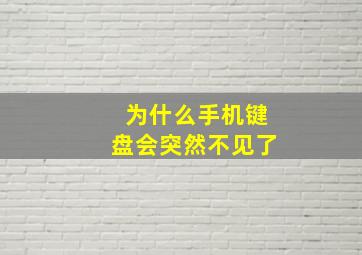 为什么手机键盘会突然不见了