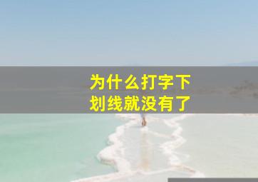 为什么打字下划线就没有了