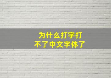 为什么打字打不了中文字体了