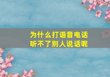 为什么打语音电话听不了别人说话呢