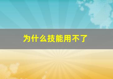 为什么技能用不了