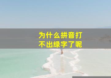 为什么拼音打不出绿字了呢