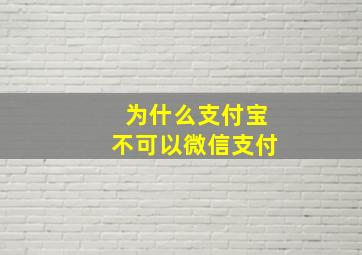 为什么支付宝不可以微信支付