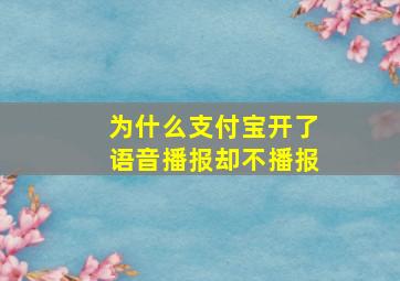 为什么支付宝开了语音播报却不播报