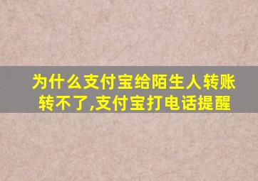 为什么支付宝给陌生人转账转不了,支付宝打电话提醒