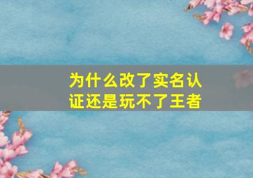 为什么改了实名认证还是玩不了王者