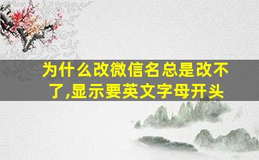 为什么改微信名总是改不了,显示要英文字母开头