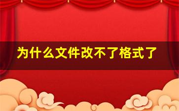 为什么文件改不了格式了