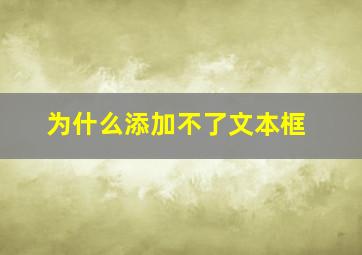 为什么添加不了文本框