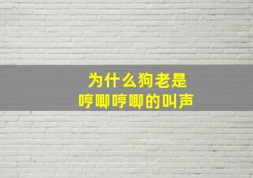 为什么狗老是哼唧哼唧的叫声