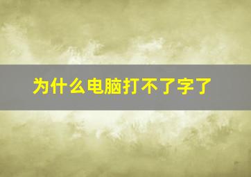 为什么电脑打不了字了