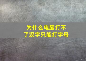 为什么电脑打不了汉字只能打字母