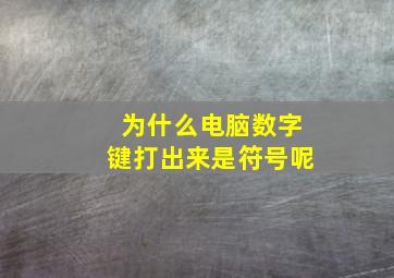 为什么电脑数字键打出来是符号呢