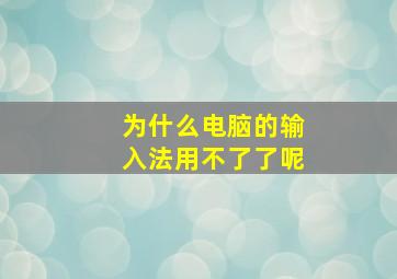 为什么电脑的输入法用不了了呢