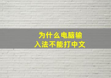 为什么电脑输入法不能打中文