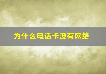 为什么电话卡没有网络