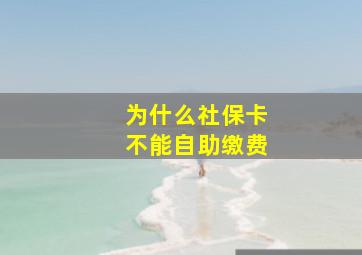 为什么社保卡不能自助缴费