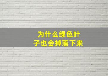 为什么绿色叶子也会掉落下来