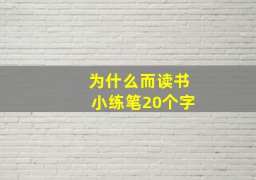 为什么而读书小练笔20个字