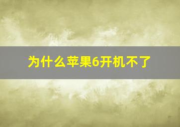 为什么苹果6开机不了