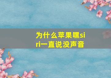 为什么苹果嘿siri一直说没声音