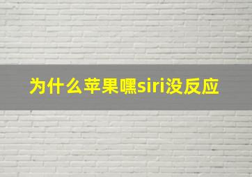 为什么苹果嘿siri没反应