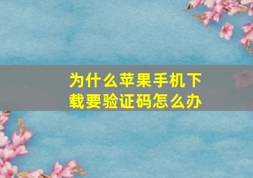 为什么苹果手机下载要验证码怎么办