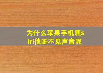 为什么苹果手机嘿siri他听不见声音呢