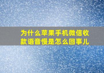 为什么苹果手机微信收款语音慢是怎么回事儿