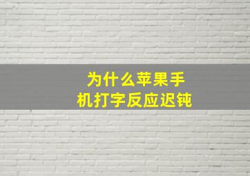 为什么苹果手机打字反应迟钝