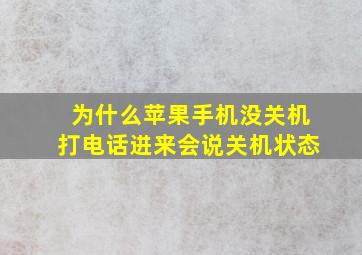 为什么苹果手机没关机打电话进来会说关机状态